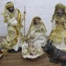 Presépio Natalino Decorativo Natal 9 Peças Resina Plus Seda Dourado 16cm - 3