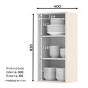 Ver imagem 3 de Armário Aéreo 1 Porta 40x83 cm Évelin Off White – Henn