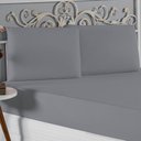 Ver imagem 3 de Jogo de Cama Casal Viúva Nobre 3 Peças Malha 100% Algodão - Cinza