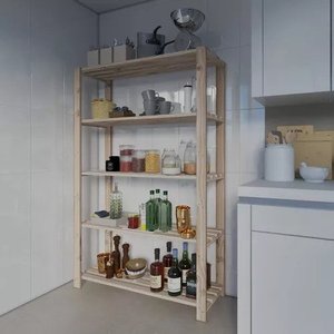 Armário Cozinha Compacta Estante de Canto com Balcão Technox Marron