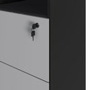 Ver imagem 6 de Armário Arquivo Escritório F5 4 Gavetas com Chave Nicho 46,5cm Cinza Sagrado com Preto F5 Office