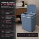 Ver imagem 2 de Lixeira Inteligente 14L Plástico Abertura com Sensor Infravermelho Tampa Touch Azul