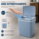 Ver imagem 5 de Lixeira Inteligente 14L Plástico Abertura com Sensor Infravermelho Tampa Touch Azul