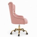 Ver imagem 3 de Cadeira Poltrona Home Office Helena Capitonê Base com Rodinhas Dourada