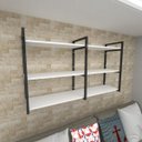 Ver imagem 1 de Prateleira industrial para Sala aço cor preto prateleiras 30cm modelo ind11