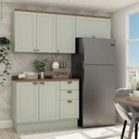 Ver imagem 4 de Cozinha Compacta 3PÇS 6 Pts 3 Gav Iluminata Verde Mint/Ebano