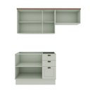 Ver imagem 1 de Cozinha Compacta 3PÇS 6 Pts 3 Gav Iluminata Verde Mint/Ebano