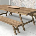 Ver imagem 5 de Mesa Rustica Com 2 Bancos Em Madeira