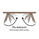 Ver mais imagens de Mesa Rustica com 2 Bancos em Madeira Marrom
