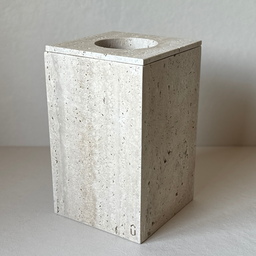 Lixeira Lavabo Mármore Travertino Romano Bruto Vintage 28x18cm - 2