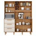 Ver imagem 2 de Armário para Cozinha Kit Max 160 Cm 5 Portas 3 Gavetas Cinamomo Areia Fosco - Zanzini
