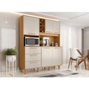Ver imagem 3 de Armário para Cozinha Kit Max 160 Cm 5 Portas 3 Gavetas Cinamomo Areia Fosco - Zanzini