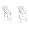 Kit 2 Banquetas Bertoia Cromada D80 com Assento Sintético Branco - 1