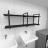 Prateleira industrial para lavanderia aço cor preto 30cm modelo ind05 - 1
