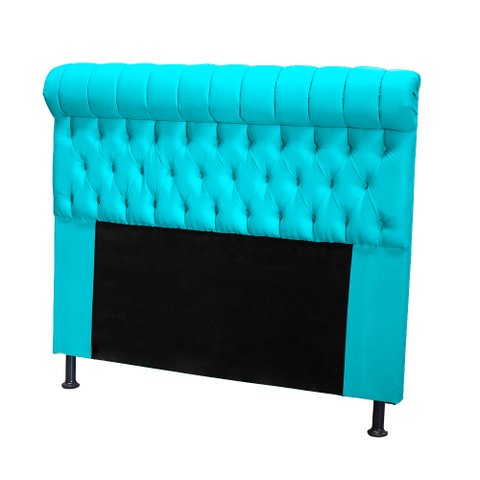 Cabeceira Tóquio 100 cm Suede Azul Turquesa