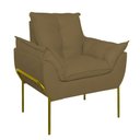 Ver imagem 4 de Poltrona Sofá Reforçada Base Metal Dourada Amamentação Cor:capuccino