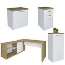 Ver imagem 1 de Conjunto Escritório Home Office 4 Peças Sharp A06 Olmo-branco - Mpozenato