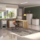 Ver imagem 3 de Conjunto Escritório Home Office 4 Peças Sharp A06 Olmo-branco - Mpozenato