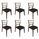 Ver imagem 1 de Kit 6 Cadeiras de Jantar Madeira Maciça Mel Manuela Assento Veludo Preto Tela Premium