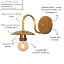 Ver imagem 3 de Arandela de Parede Colonial Retrô Oriental - Soquete E-27 - Abf Luminárias:dourado