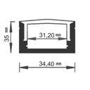Ver imagem 3 de Perfil de Led Sobrepor Largo Preto 1 Metro