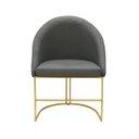Ver imagem 1 de Poltrona Cadeira Lua Suede Cinza Base Metal