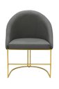 Ver imagem 1 de Poltrona Cadeira Lua Suede Cinza Base Metal