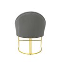 Ver imagem 4 de Poltrona Cadeira Lua Suede Cinza Base Metal
