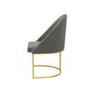 Ver imagem 3 de Poltrona Cadeira Lua Suede Cinza Base Metal