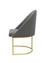 Ver imagem 3 de Poltrona Cadeira Lua Suede Cinza Base Metal