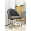 Ver imagem 2 de Poltrona Cadeira Lua Suede Cinza Base Metal