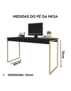 Ver imagem 4 de Kit Mesa Home Office 90 cm com Aparador 3 Prateleiras Júlia:Preto Dourado