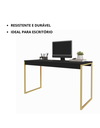 Ver imagem 7 de Kit Mesa Home Office 90 cm com Aparador 3 Prateleiras Júlia:Preto Dourado
