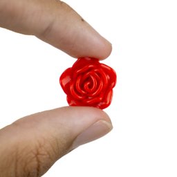 Kit C/400 Miçangas em Resina Flor Rosa Vermelha 2 Cm - 2