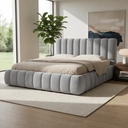 Ver imagem 3 de Cama Queen Estofada em Linho com Cabeceira Estofada Premium para Quarto