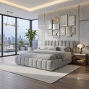 Ver imagem 6 de Cama Queen Estofada em Linho com Cabeceira Estofada Premium para Quarto