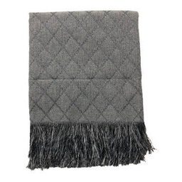 Xale Para Sofá Manta Poltrona Decorativa Proteção 1,60x1,40m Catedral Cinza - 1