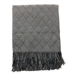 Xale Para Sofá Manta Poltrona Decorativa Proteção 1,60x1,40m Catedral Cinza