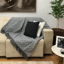 Ver imagem 2 de Xale Para Sofá Manta Poltrona Decorativa Proteção 1,60x1,40m Catedral Cinza