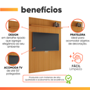 Ver imagem 5 de Painel para Tv até 55 Polegadas 1,35x2,40m Ripado com Prateleira Arbo Cedro Edn