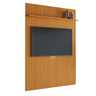 Painel para Tv até 55 Polegadas 1,35x2,40m Ripado com Prateleira Arbo Cedro Edn - 1