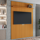 Ver imagem 3 de Painel para Tv até 55 Polegadas 1,35x2,40m Ripado com Prateleira Arbo Cedro Edn
