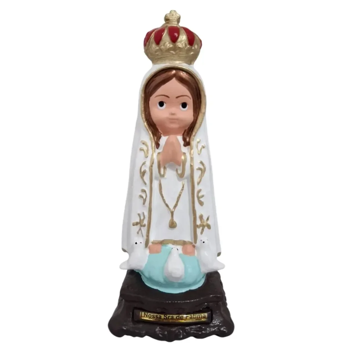 Ver imagem 1 de Imagem de Nossa Senhora de Fátima Infantil de Borracha Inquebrável - 16 cm