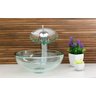 Kit Banheiro Cuba de Vidro Redonda 30 Cm + Torneira Cascata + Válvula + Sifão - Incolor - 2