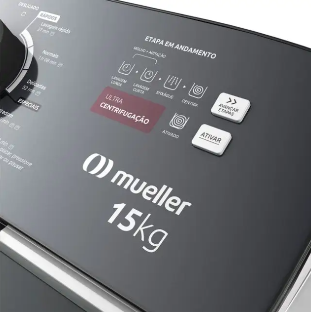Máquina de Lavar Mueller 15kg com Ultracentrifugação e Ciclo Rápido Mla15 220v - 2