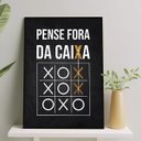 Ver imagem 1 de Quadro Pense Fora da Caixa 24x18cm - com Vidro:madeira Branca