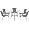 Jogo Cadeiras 5 Unidades Mesa sem Tampo Pinheiro para Jardim Area Varanda Descanso - Preto - 1