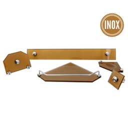 Kit Banheiro e Acessórios Em Vidro 8 Mm - Bronze Canto - 1