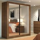 Ver imagem 1 de Guarda-Roupa Solteiro Madesa Dallas 2 Portas de Correr de Espelho 2 Gavetas Rustic Cor:Rustic