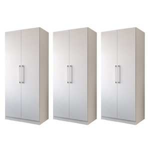 Kit 03 Armário Multiuso Grande 100% em Mdf Rimo Branco